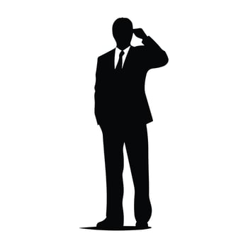 A Businessman vector Silhouette, A Man vector isolated on a white background, A Corporate person Black vector