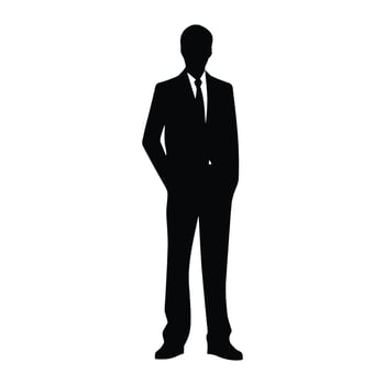 A Businessman Silhouette vector free, A Man vector isolated on a white background, A Corporate person Black vector