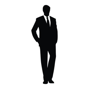 A Businessman vector Silhouette, A Man vector isolated on a white background, A Corporate person Black vector