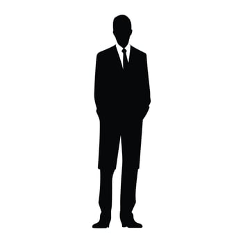A Businessman vector Silhouette, A Man vector isolated on a white background, A Corporate person Black vector