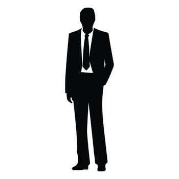 A Businessman vector Silhouette, A Man vector isolated on a white background, A Corporate person Black vector