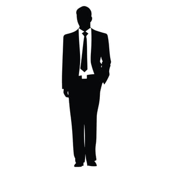 A Businessman vector Silhouette, A Man vector isolated on a white background, A Corporate person Black vector