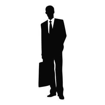 A Businessman Silhouette vector free, A Man vector isolated on a white background, A Corporate person Black vector