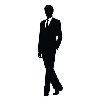 A Businessman vector Silhouette, A Man vector isolated on a white background, A Corporate person Black vector