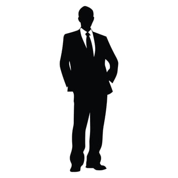 A Businessman vector Silhouette, A Man vector isolated on a white background, A Corporate person Black vector