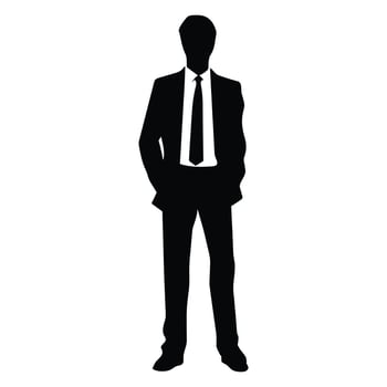 A Businessman vector Silhouette, A Man vector isolated on a white background, A Corporate person Black vector