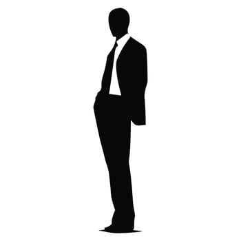 A Businessman vector Silhouette, A Man vector isolated on a white background, A Corporate person Black vector