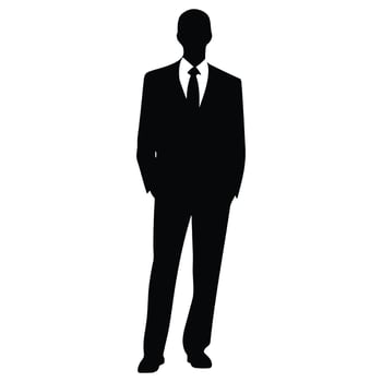 A Businessman vector Silhouette, A Man vector isolated on a white background, A Corporate person Black vector