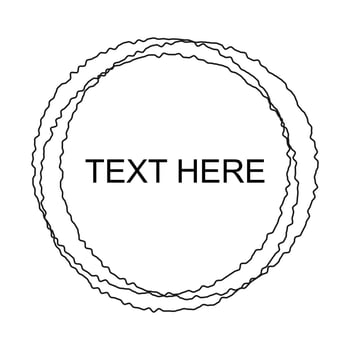 rough circle black line with copy space on a white background. black and white circle isolated vector abstract circle frame.