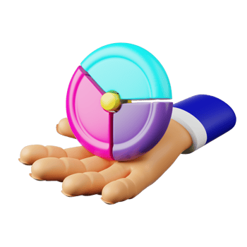 3d hand with pie chart png