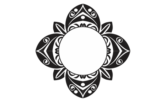 Flower Ornament Border with a design and a transparent background png