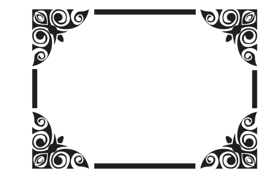Flower Ornament Border with a design and a transparent background png