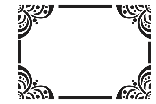 Flower Ornament Border with a design and a transparent background png