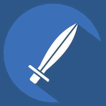 Icon Sword. related to Celtic symbol. long shadow style. simple design editable. simple illustration vector