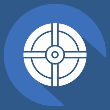 Icon Shield. related to Celtic symbol. long shadow style. simple design editable. simple illustration vector
