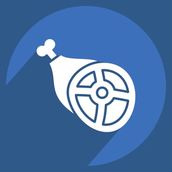 Icon Meat. related to Celtic symbol. long shadow style. simple design editable. simple illustration vector