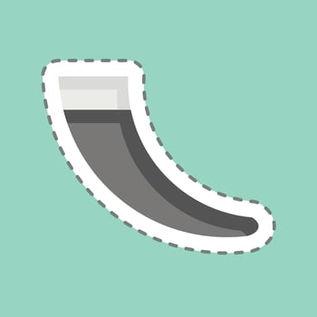 Sticker line cut Horn. related to Celtic symbol. simple design editable. simple illustration vector