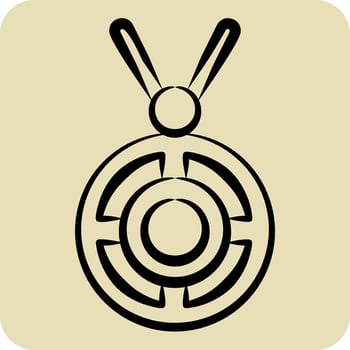 Icon Necklace. related to Celtic symbol. hand drawn style. simple design editable. simple illustration vector