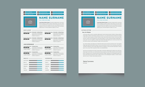 Resume and Cover Letter Templates Design vector