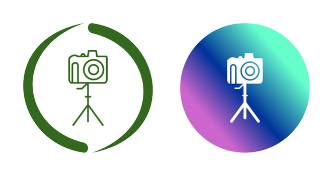 Unique Camera on Stand Vector Icon