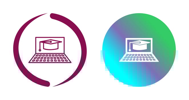 Unique Online Graduation Vector Icon