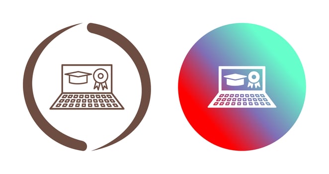 Unique Online Degree Vector Icon