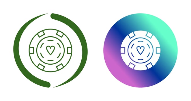 Unique Poker Chips Vector Icon
