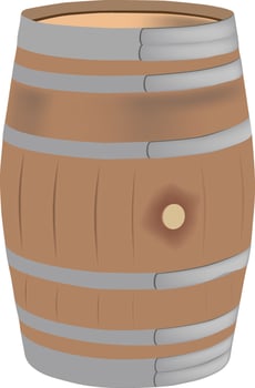 wooden barrel to hold liquids- vector