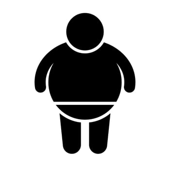 Fat man silhouette icon. Obese man. Vector. vector