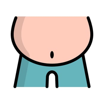 Flat design fat belly icon. Vector. vector