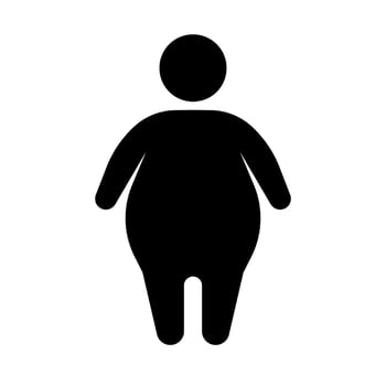 Fat person silhouette icon. Chubby person silhouette icon. Vector. vector
