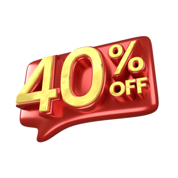 Discount 40 percent luxury gold and red offer in 3d, Suitable for promotions for Christmas, Chinese New Years and Ramadan png