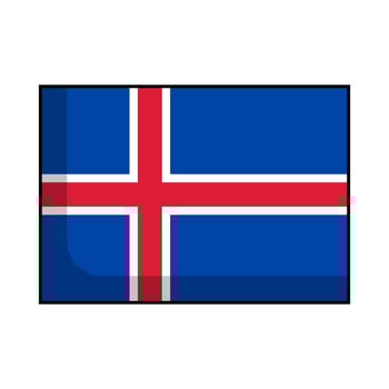 Flat design Iceland flag icon. Vector. vector