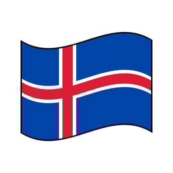 Fluttering Iceland flag icon. Vector. vector