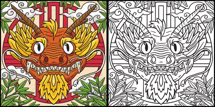 Year of the Dragon Dragon Head Illustration vector