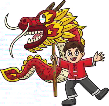 Year of the Dragon Dragon Dance Clipart vector