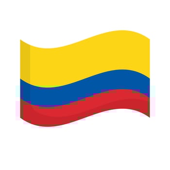 Fluttering Colombian flag icon. Vector. vector