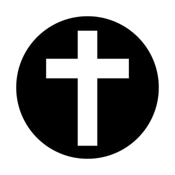 Circle Christian cross silhouette icon. Christian symbol. Vector. vector