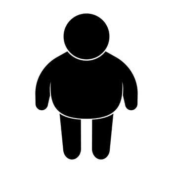 Fat man silhouette icon. Chubby body. Vector. vector