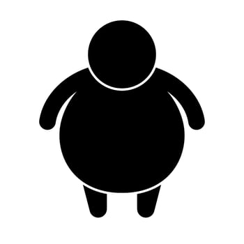Chubby or obese body type. Fat or overweight person icon. Vector. vector