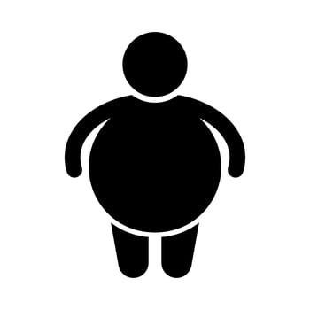 Fat person silhouette icon. Vector. vector