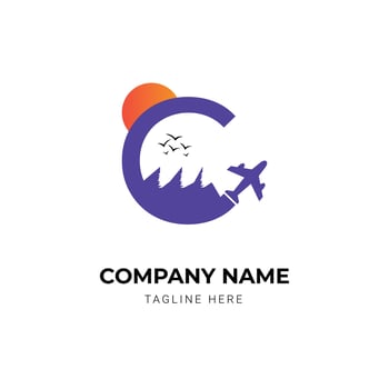 creative travel agency logo design template vector