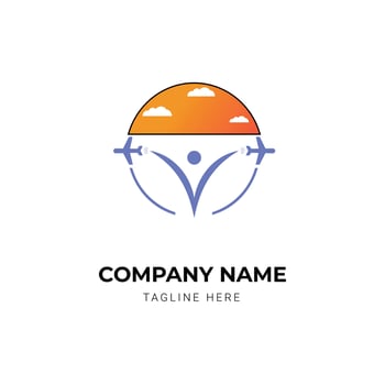 creative travel agency logo design template vector