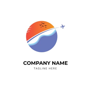 creative travel agency logo design template vector