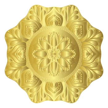 Elegant vintage vector ornament in classic style. Abstract traditional round golden pattern with oriental elements. Classic vintage pattern, carpet, decorate