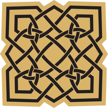 Vector gold and black Celtic knot. Ornament of ancient European peoples. The sign and symbol of the Irish, Scots, Britons, Franks