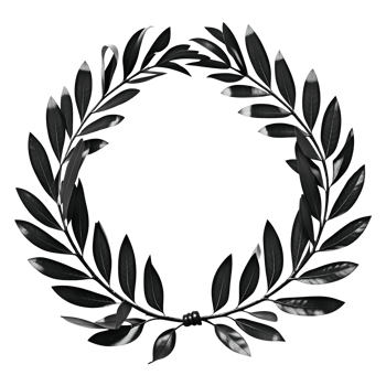 Black Laurel wreath Isolated on Transparent Background. AI Generative png