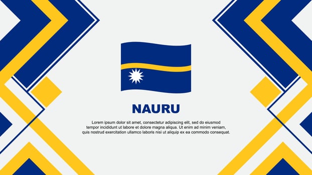 Nauru Flag Abstract Background Design Template. Nauru Independence Day Banner Wallpaper Vector Illustration. Nauru Banner