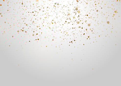 Golden shiny sparkling particles on light grey background vector