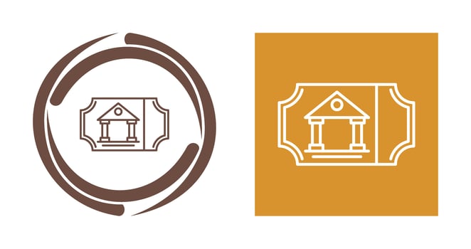 Museum Ticket Vector Icon